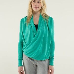 lululemon athletica Blue and Green Open Front Cardigan